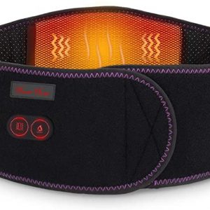 HUNT HEAT Heating Waist Belt, Portable Cordless Heated Massage Back Wrap with Vibration -7.4V Rechargeable Battery Operated Heating Therapy -for Abdominal and Back Pain Relief Lumbar Spine Arthritis