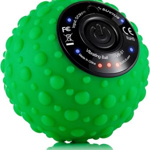 SUVIUS Ball Electric Vibrating Rechargeable Foam Roller - 4 Intensity Levels for Firm Battery-Powered Deep Tissue Recovery, Training, Massage - Therapeutic Back and Muscle Massage Roller