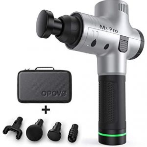 OPOVE M3 Pro Massage Gun Deep Tissue Percussion Muscle Massager for Pain Relief, Handheld Electric Body Massager Sports Drill Portable Super Quiet Brushless Motor, Silver