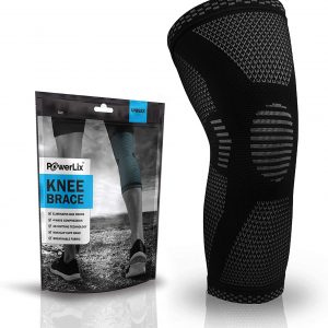 POWERLIX Knee Compression Sleeve - Knee Support for Running, Basketball, Volleyball, Weightlifting, Gym, Workout, Sports